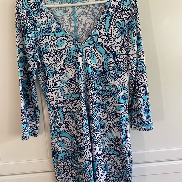 Lilly Pulitzer Juliet Dress in Shorely Blue Hippy Hippy Shake Medium - Picture 2 of 7
